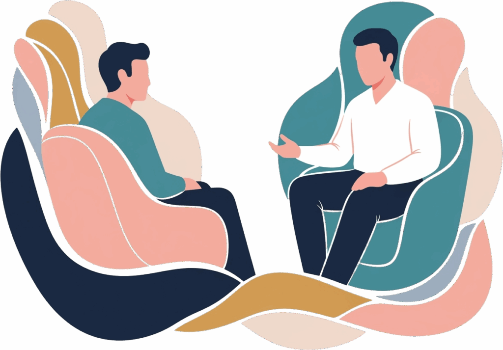 two men sitting in chairs