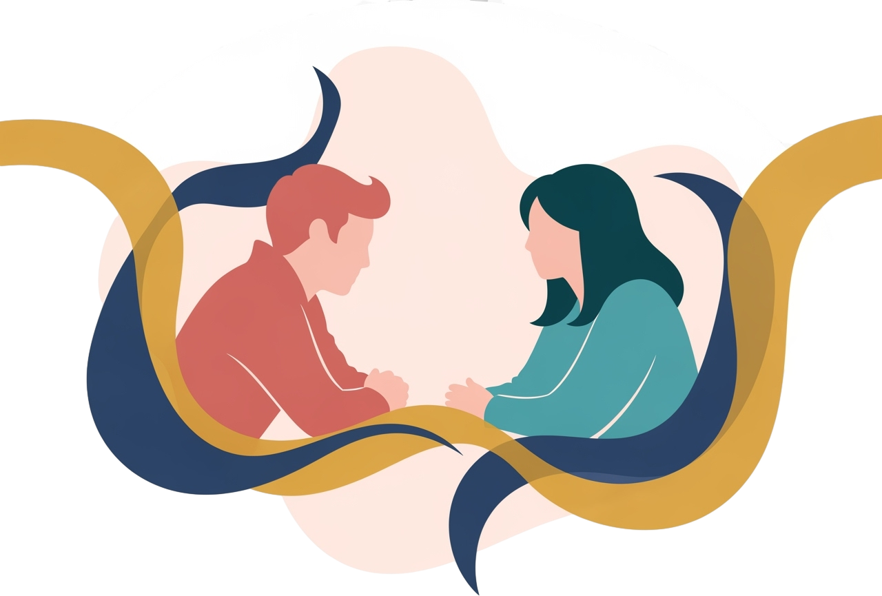 Couple practicing healthy communication skills to rebuild trust and emotional intimacy.